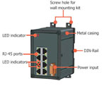 DATA CONNECT ANS208 8-PORT INDUSTRIAL ETHERNET SWITCH AUTOMATIC MDI/MDI-X CROSSOVER FOR PLUG & PLAY