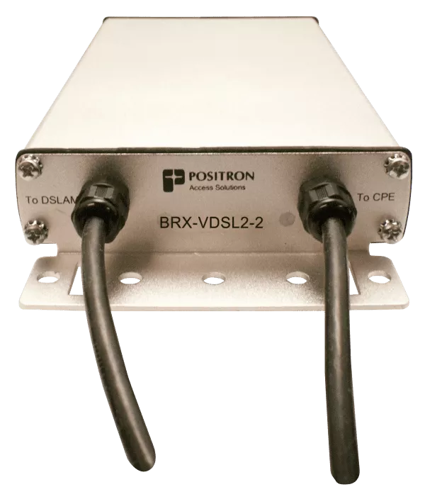 Positron BRX-VDSL2-2 - A 2-pair VDSL2 BRX-VDSL2-M module with primary protection enclosed in IP65 enclosure