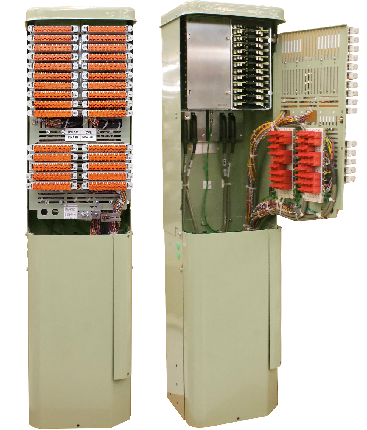 Positron BRX-VDSL2-24-1SXPF - BRX-1 (Emerson CAD-12) Pedestal factory-installed with 24-pair shelf (BRX-24S), 12 BRX-VDSL2-M mod
