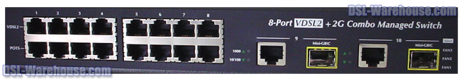 Planet Technology VC-820M 8-Port VDSL2 Managed CO Switch close-up front view #2